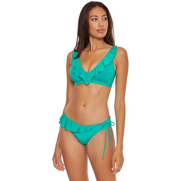 Becca Virtue Socialite Ariella Ruffle Halter Top Large Jasper - Picture 1 of 12